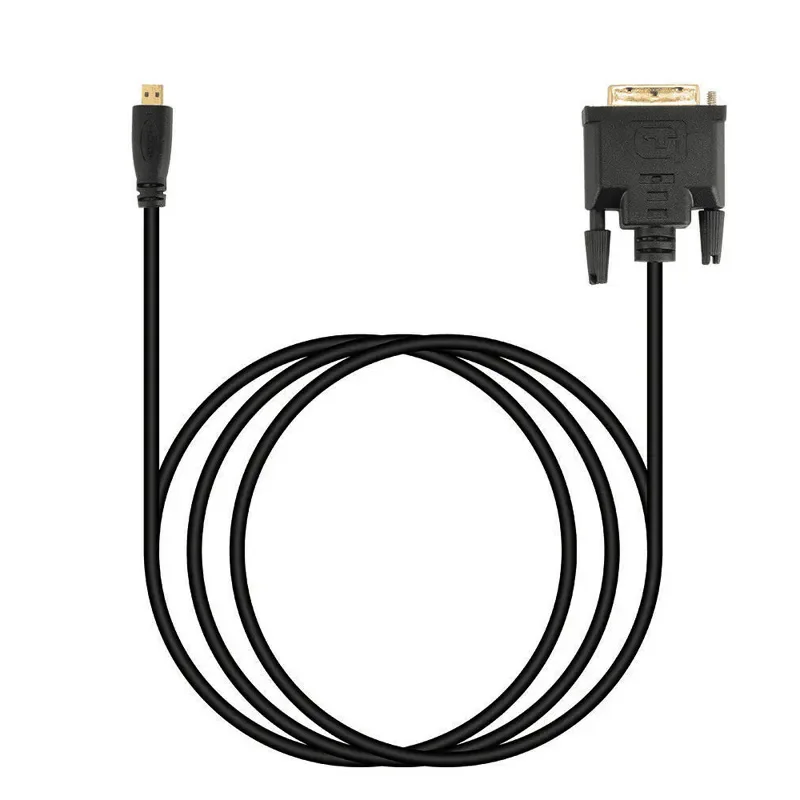 1M/1.8M Micro HDTV HDMI MicroHDMI HD To DVI DVI-D 24+1Pin Adapter Cables 3D 1080p For LCD DVD HDTV XBOX PS3 Monitor TV