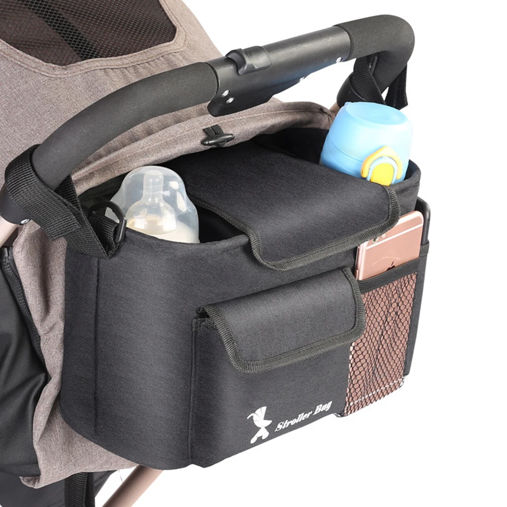 

2023 Baby Stroller Organizer Bag, Universal Stroller Organizer with Cup Holder, Stroller Caddy Organizer