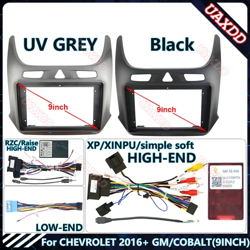 Imagen 1 del producto Para CHEVROLET CHEVROLET 2016 GM COBALT 9 pulgadas UV gris GPS para coche reproductor de CD Radio Android arnés estéreo pantallas cables marco canbus