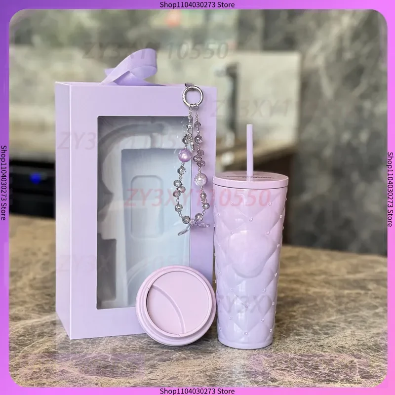 

Термокружка Bk 2026 Twilight Sakura Limited Edition из нержавеющей стали с двойной крышкой и ручкой, градиент розово-фиолетовый