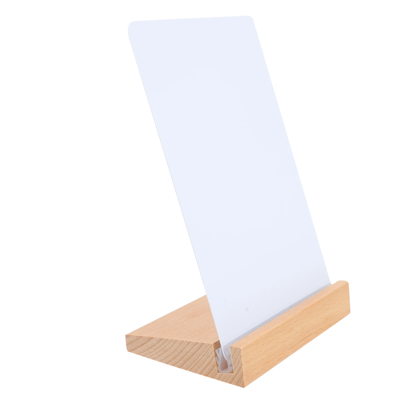 

Wooden Display Board Small Dry Erase Sign for Desk Portable White Beech with Stand Office