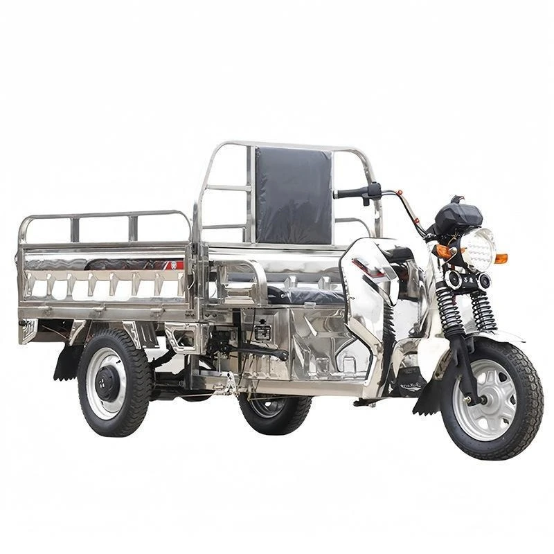 

Electric three trampoline stainless steel household cargo pulling load agricultural tricycle factory