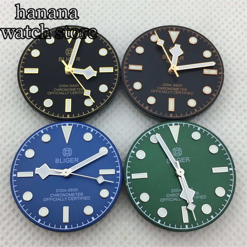 29mm rose gold white black luminous dial with hand with NH35 NH36 ETA2824 2836 Pearl DG2813 3804 Miyota8205 8215 PT5000 movement
