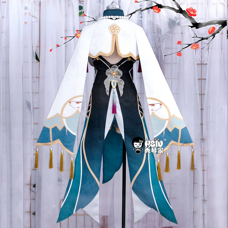 Game Anime Honkai: Star Rail Cosplay Ruan Mei Women Girl Top Skirt Shawl Gloves Hair Ear Accessories Full Suit Christmas Costume