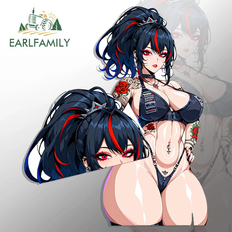 EARLFAMILY Zenless Zone Zero Zhu Yuan Tattoos Fanart Car Stickers Peeker Waifu Boobs Spicy Uniform JDM Accessories Curvy Decals