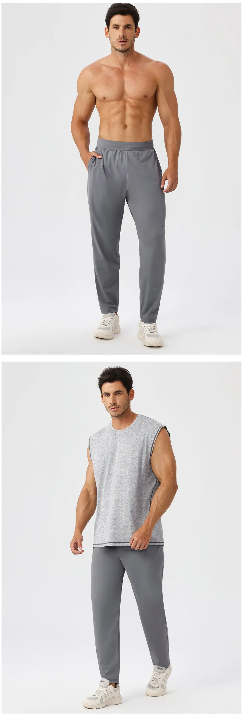 Herren Sport-Freizeit-Jogginghose Schnelltrocknend Atmungsaktiv für Fitness und Laufen Outdoor Dehnbare und Locker Sitzende Trainingshose – Detail 23