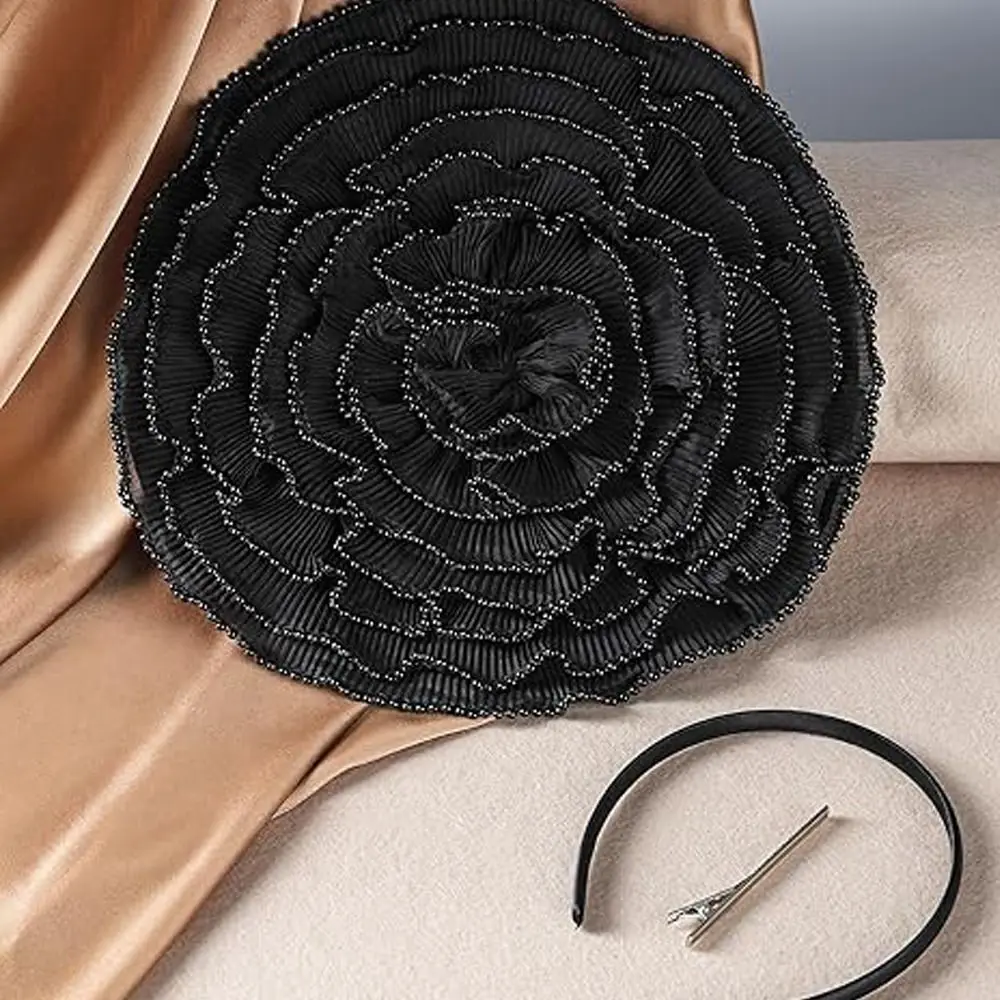 

Flower Mesh Large Floral Headpiece with Hair Clip Large Flower Derby Flower Fascinators Headband Hair Accessories