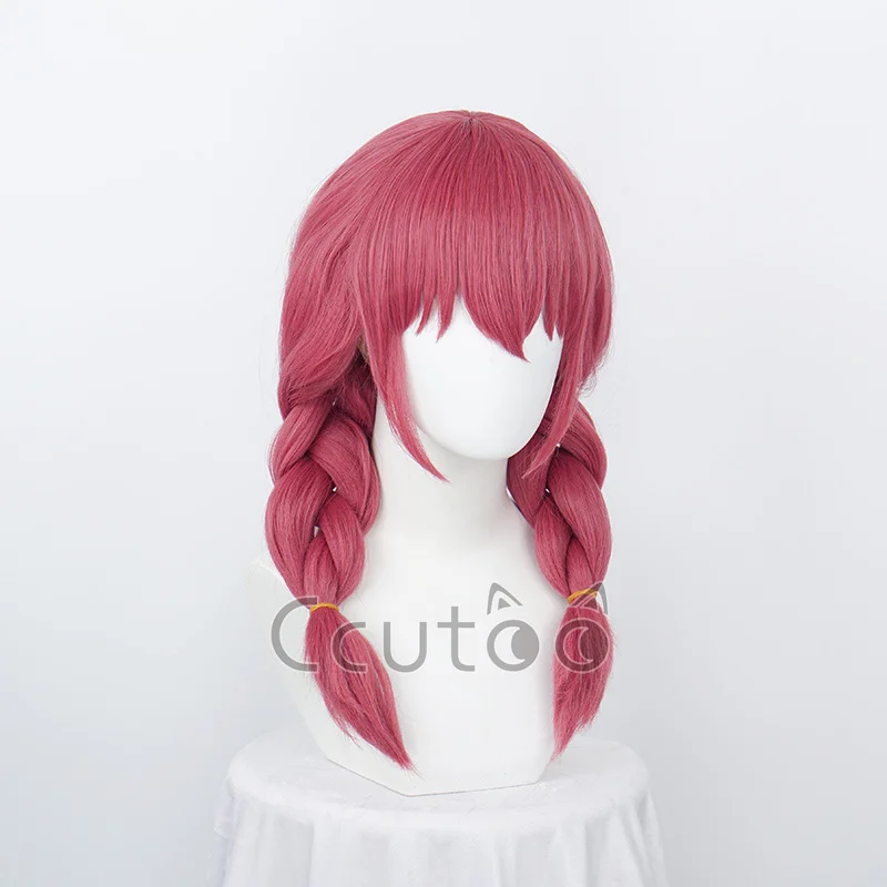 ccutoo Amano Miu Wig Synthetic Hair Blend S Cosplay Wig Braid Long  Double ponytails Rose Red