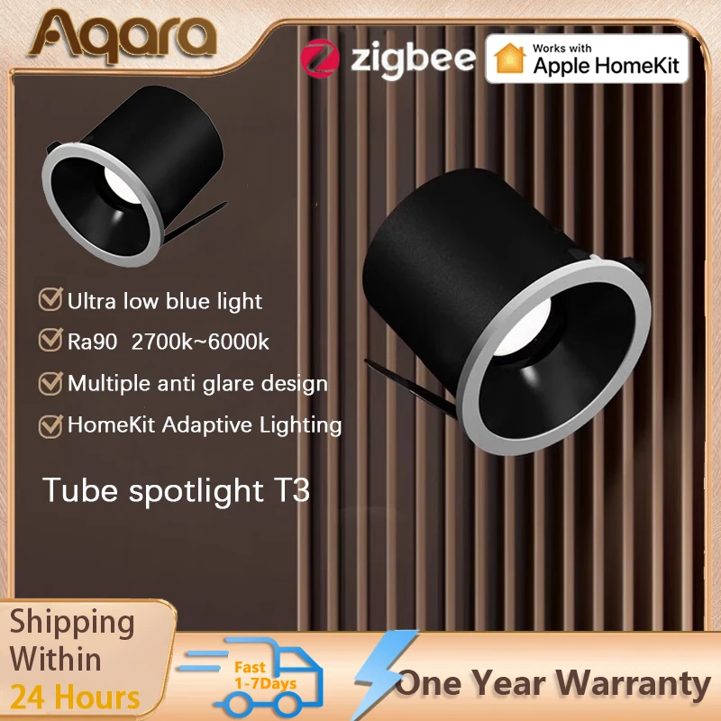 

Aqara Smart Spotlight T3 Zigbee Downlight LED Spotlight Dimming 2700-6000k Deep Anti-glare Spot Light Homekit Adaptive Lighting