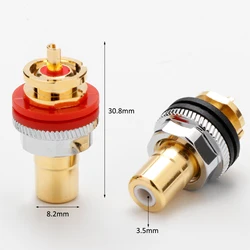 HiFi Preffair Pure Copper RCA Audio Connector Female Socket Chassis For Connectors 24K gold plating Copper Jack Copper Plug