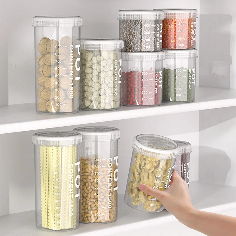 Cereal Dispenser Transparent Cereal Sealed Container Moisture-proof Snack Storage Jar Stackable Kitchen Rice Grains Barrel Box