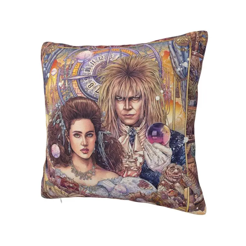 Fashion Fantasy Film Labyrinth Cushion Cover Soft Jareth The Goblin King Pillow for Sofa Car Square Pillowcase Home Decorative