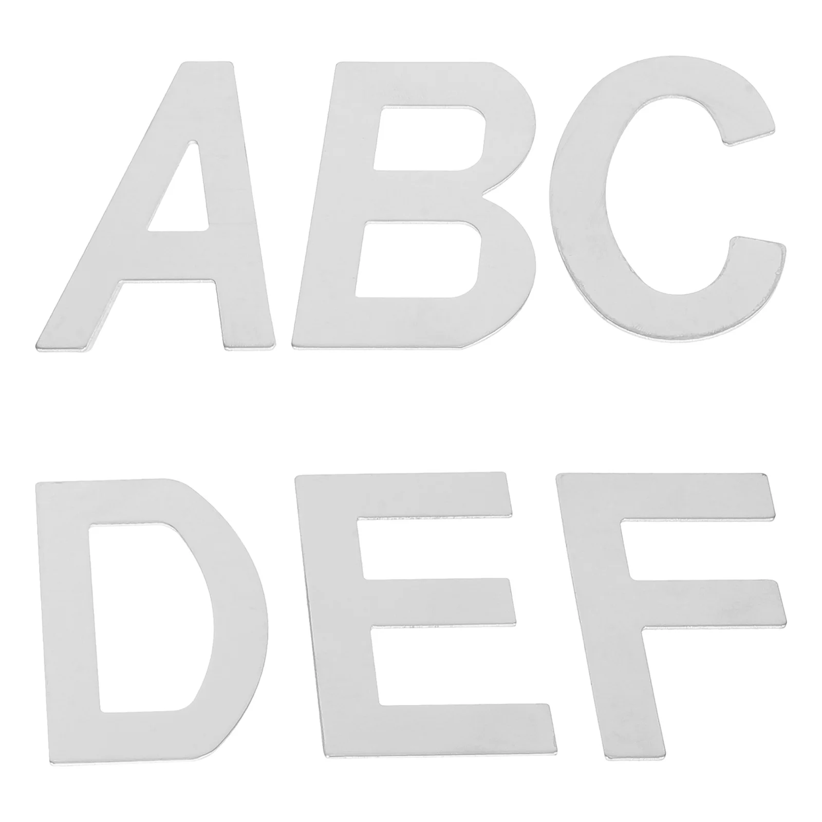 

6 Pcs Stainless Steel Self Adhesive Door Letter Signs Plates Hotel Office Classroom Mailbox Address Markers