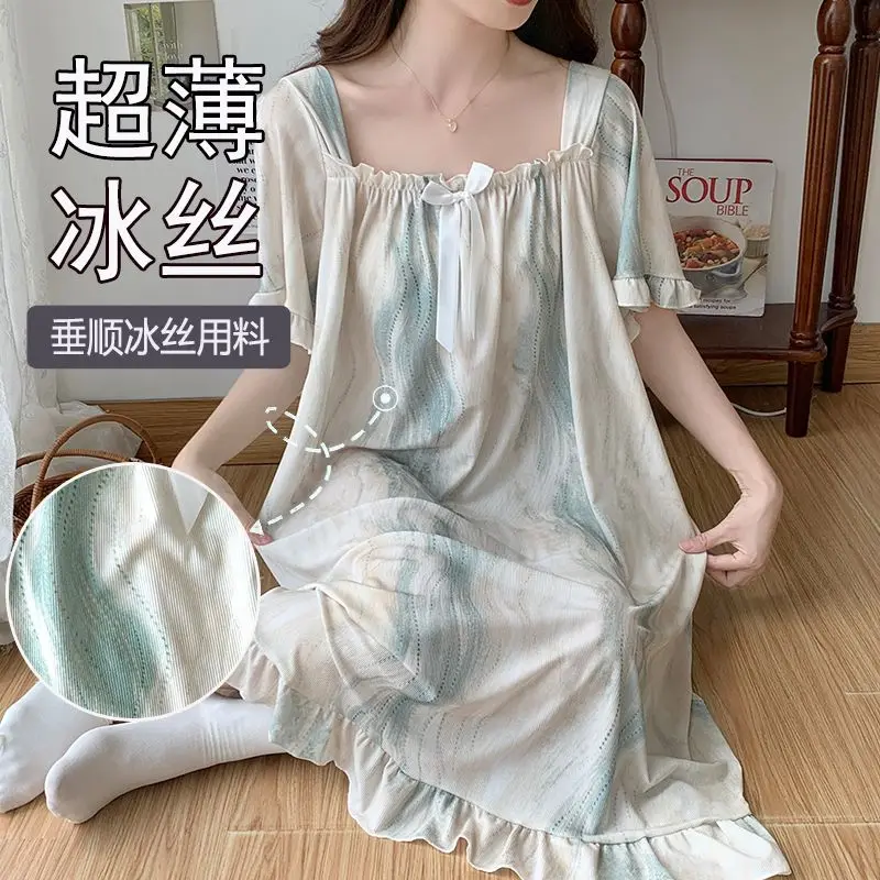 

Nightgown Women's Clothing Homewear Dresses Suspenders Summer Sweet Comfort Stylish Simple Casual Breathable Relaxed Large Size