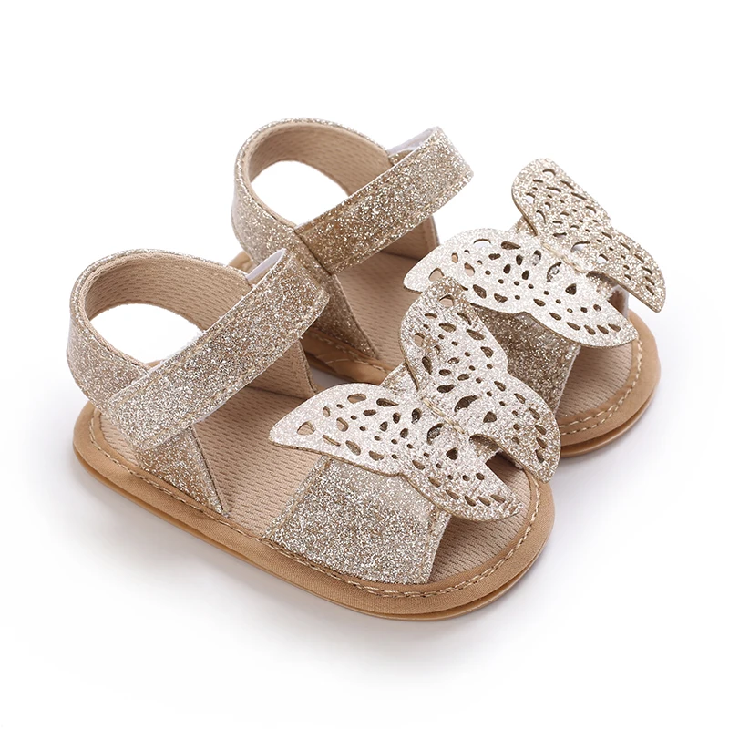 Summer cute and sweet butterfly sandals for baby girls, comfortable and breathable walking shoes suitable for 0-18 months old