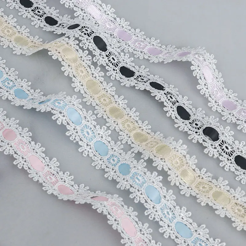 20 Yards Bänder Kleidung Hut Geschenk Dekoratives DIY-Bastelzubehör Bekleidungszubehör Webband Nähzubehör 2,1 cm Breite Spitzenband – Detail 3