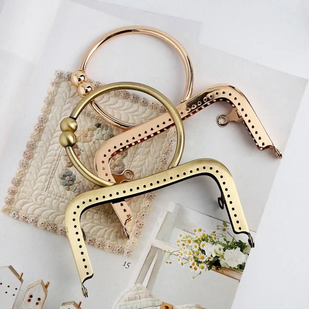 Purse Clasp Frame Bag Kiss Clasp Lock Metal Purse Frame for DIY Craft Purse Bag Making 22CM
