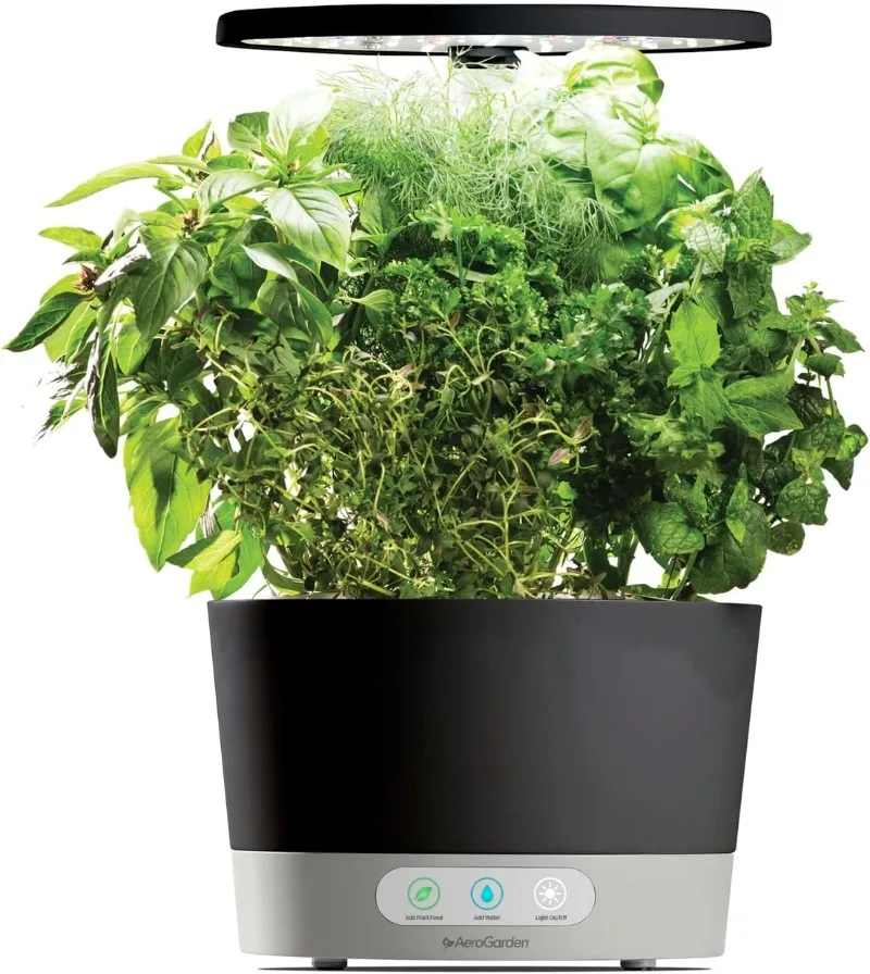 

AeroGarden Harvest 360 Indoor Garden Hydroponic System with LED Grow Light and Herb Kit, Holds Up to 6 Pods, Black