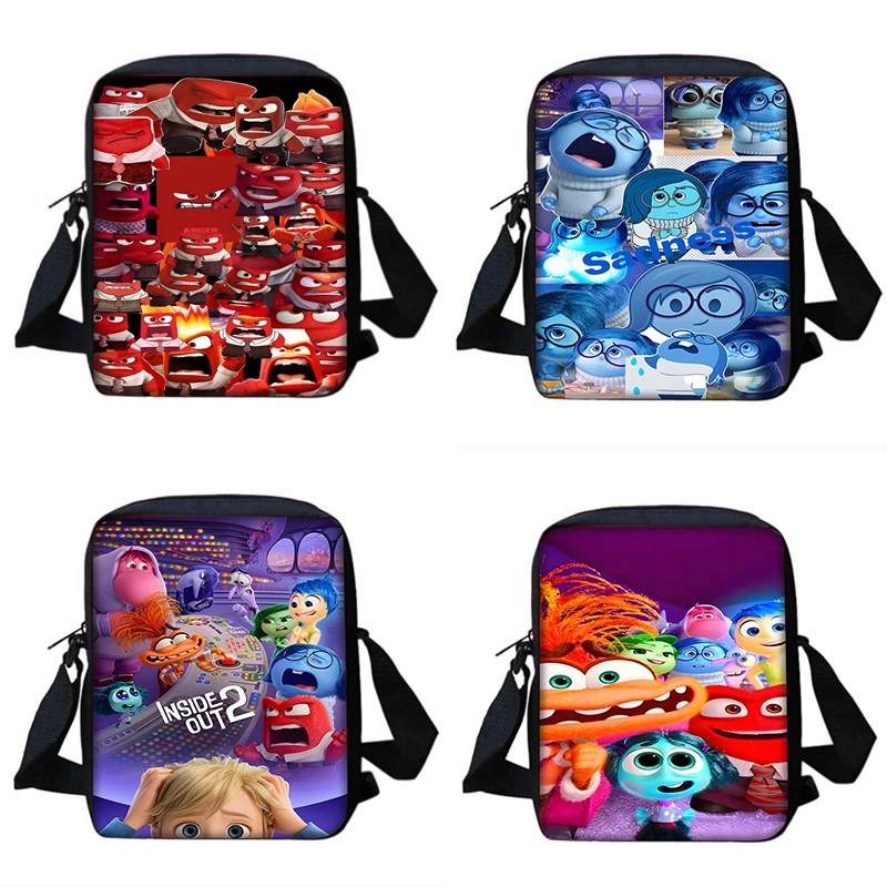 Boy Girls Movie Cartoon Inside Out Printed Shoulder Messenger Bag Child Casual Handbag Men Women Phone Bag Shopping Bag