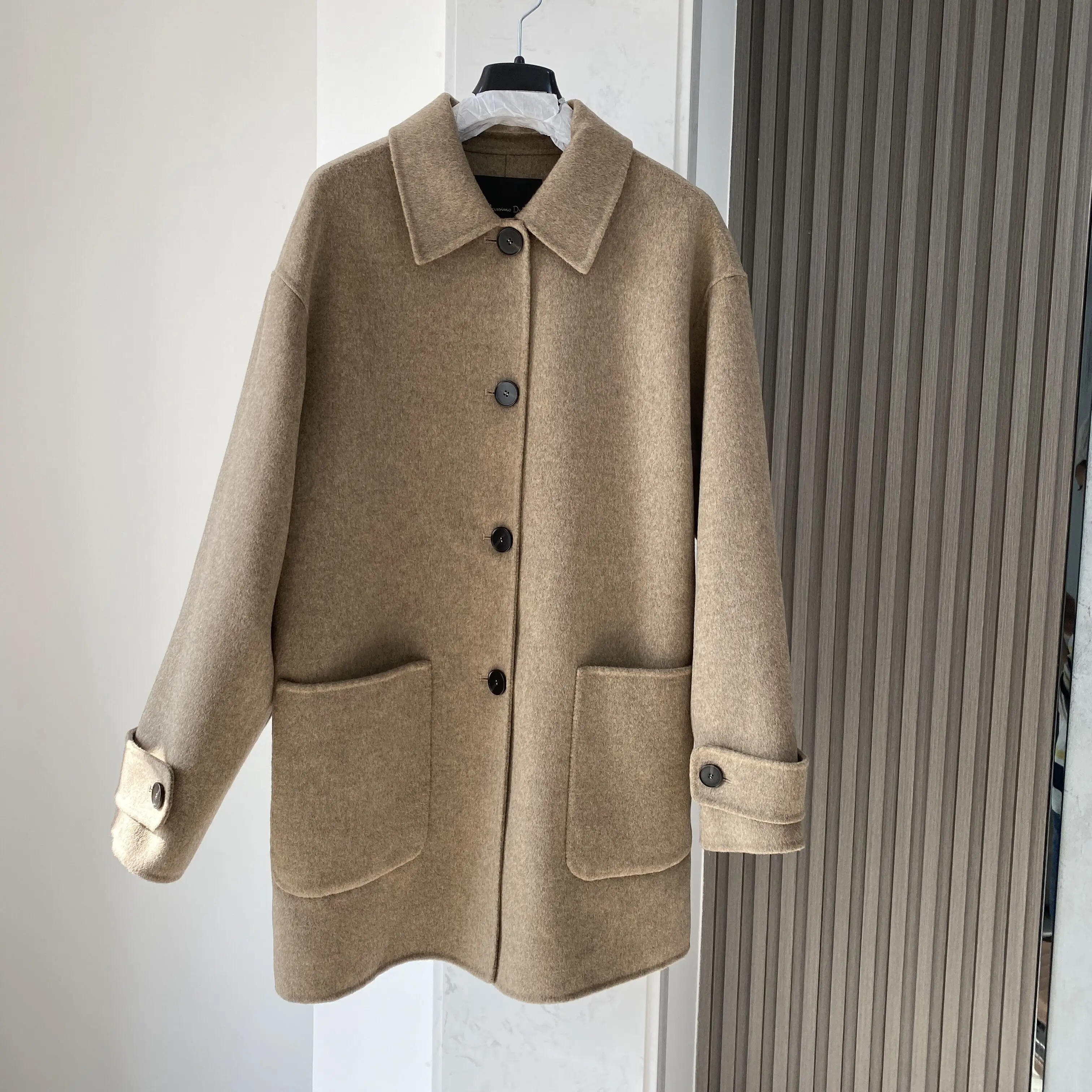 Winter Coat Women Single Breasted Lapel Wool Jacket For Women Versatile Long Sleeved Wool Coat Female High Street Outerwear