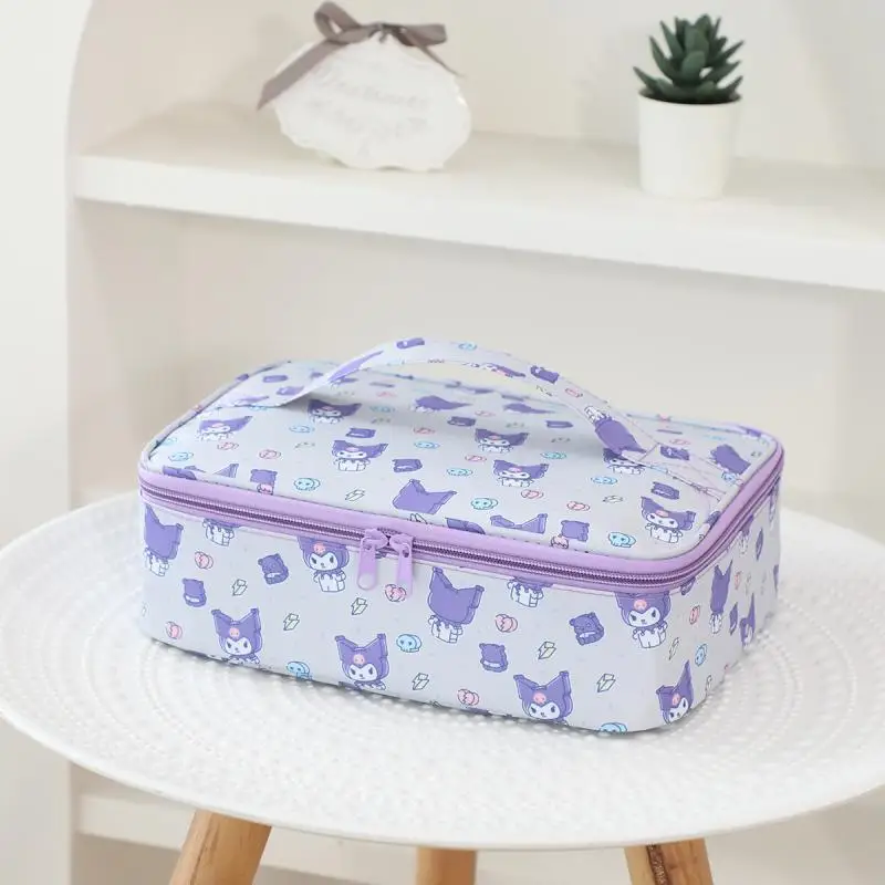 Kawaii Sanrio Hello Kitty Lunch Box Bag Kuromi My Melody Cinnamoroll Large Capacity Student Cute Waterproof Insulated Bento Bag