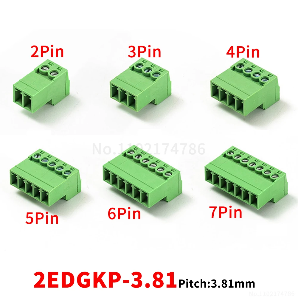 (1 pcs) 2EDGKP - 3.81mm Solderless Over-the-Air Mating Plug-in Female Connector 2~24P KF 15edgkp 3.81
