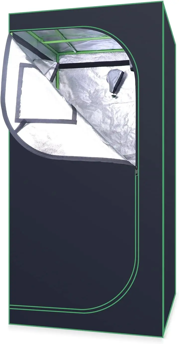 

Палатка для выращивания растений 24x24x48 дюймов с окошком наблюдения, съемный поднос для комнатных растений