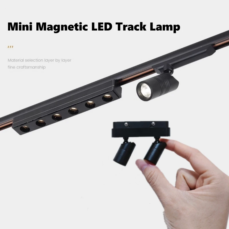 

Cabinet Mini Magnetic LED Track Lamp Aluminum DC12V Adjustable Jewelry Display Light Spotlight Museum Showcase Focal Spotlight
