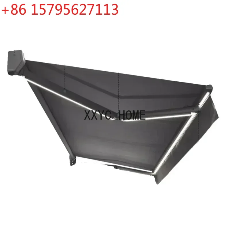 

Luxury Electric Gazebos Retractable Awning Outdoor Eaves Remote Control with Light Canopy Nordic Villa Patio Garden Home Pergola