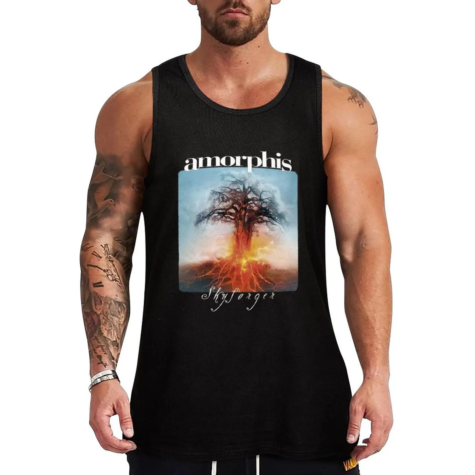 Silent Waters Amor Amor Heavy Metal Band Tank Top Undershirt Tank Top Cotton Basic Sleeveless Shirt