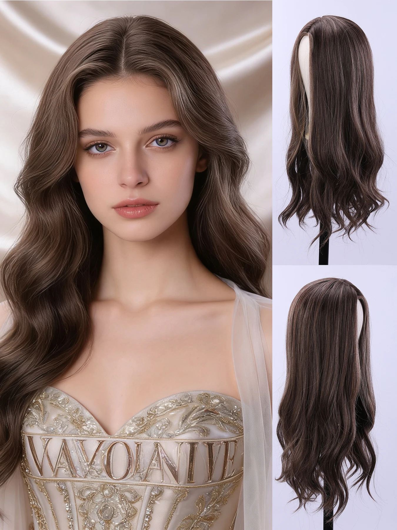 

1 элегантный и модный женский парик из синтетического волокна, модная прическа, дизайн с сетчатым головным убором в виде розы.