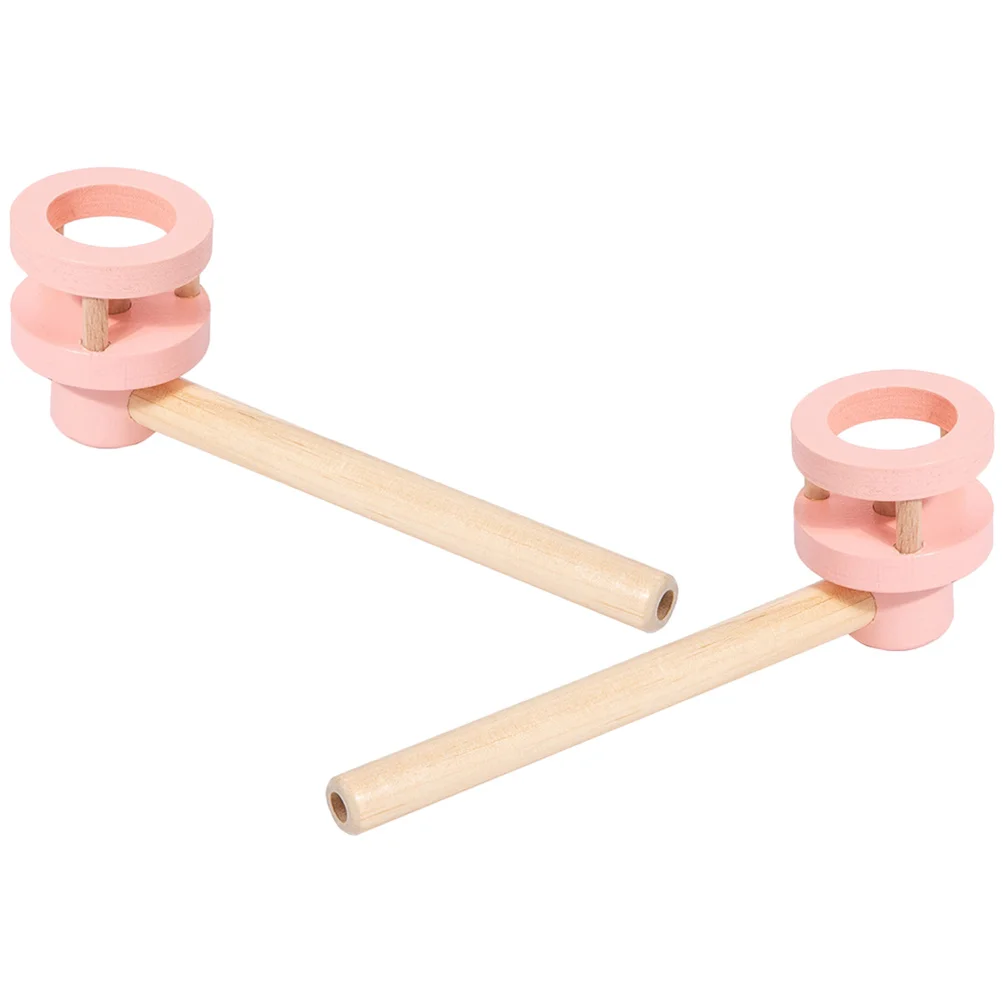 

2 Pcs for Blowing Balls Games Kids Birthday Present Pipes Wood Floating Parent-child