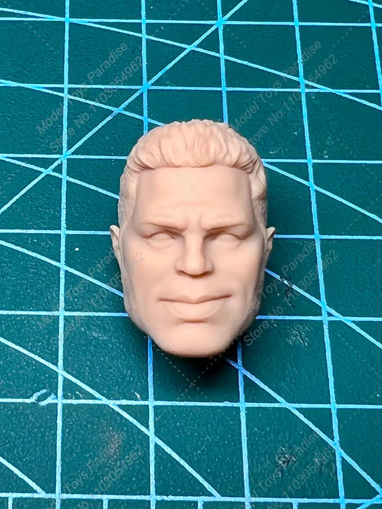 Unpainted 1/12 Men Soldier Super Hero Head Sculpt Monster Hulk White Model Head Fit 6inch Action Figure Body