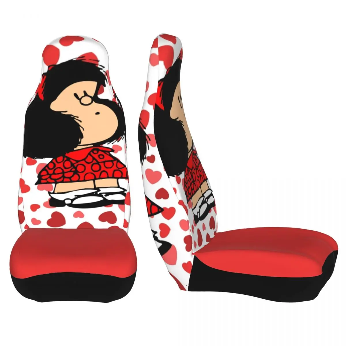 Mafalda Anime Plaid Universal Car Seat Cover Protector Interior Accessories For Kinds Models Car Seat Covers Car Accessories