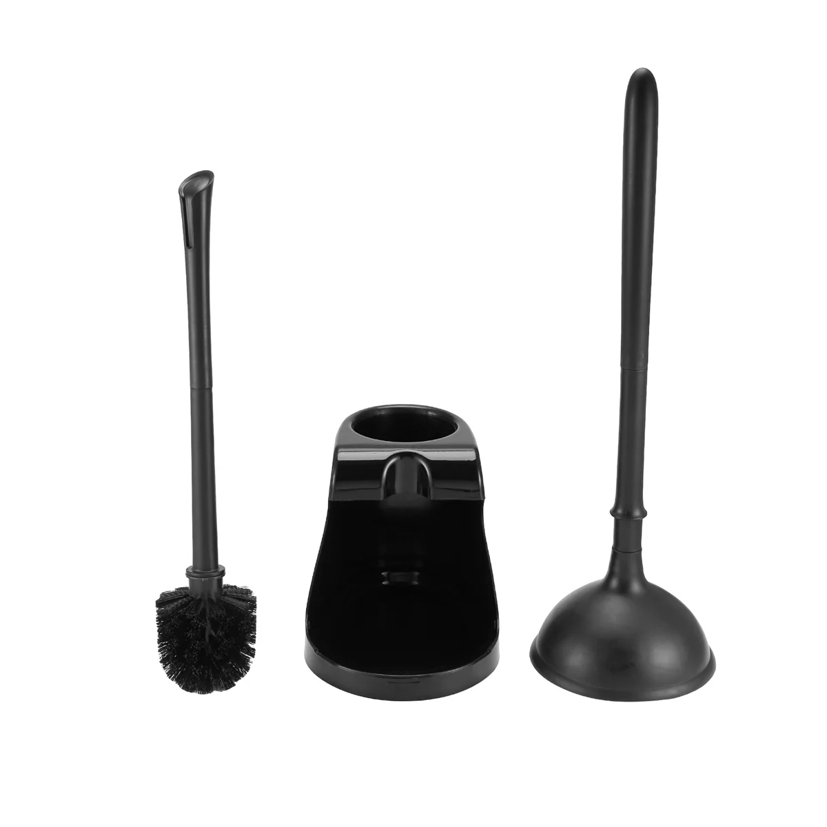 Toilet Plunger and Brush 2-In-1 Toilet Bowl Brush Plunger Set with Holder for Bathroom Cleaning Tools Combo with Stand B