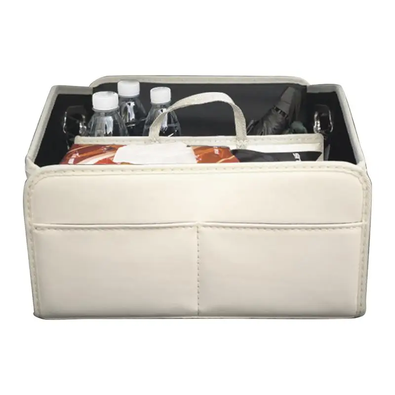 

Кожаный ящик для багажника автомобиля, складной ящик для хранения в багажнике, ящик для кемпинга с несколькими отделениями для автомобиля, седана