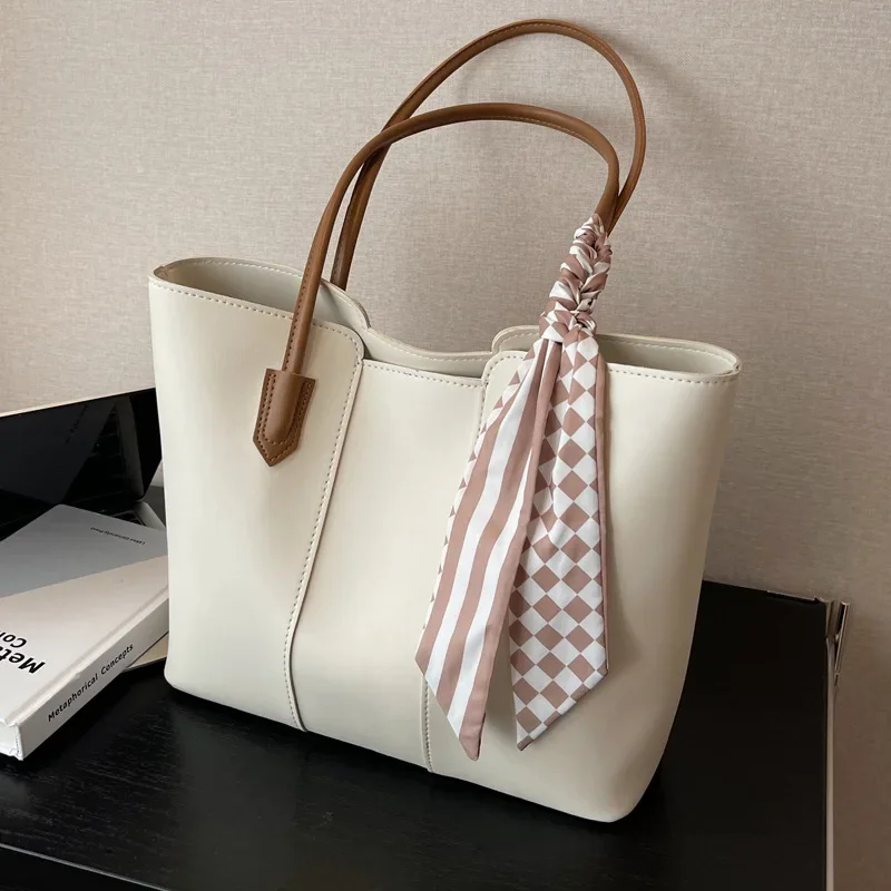 Daily Commuting To Work Large Capacity Tote Bag Women\'s Versatile One Shoulder Bag White Collar Handbag Student School Bag