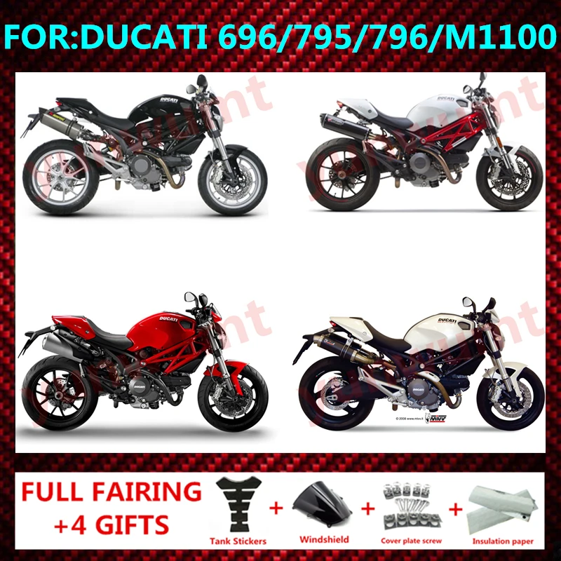 

Motorcycle fairings Accessories Fit for Ducati Monster 696 796 1100 EVO full Fairing Set Bodywork ABS Injection Panel Kit zxmt