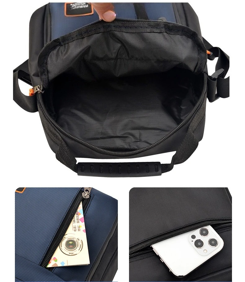 Geräumige Herrentasche, Umhängetasche, wasserdichter und abriebfester Rucksack mit mehreren Fächern, ideal für den Geschäftsalltag. – Detail 8