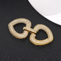 Juya Luxury Necklace Closure Clasps Fasteners Locks for Bracelets Pave Zirconia Connectors for Jewelry Making Beaded Accessories