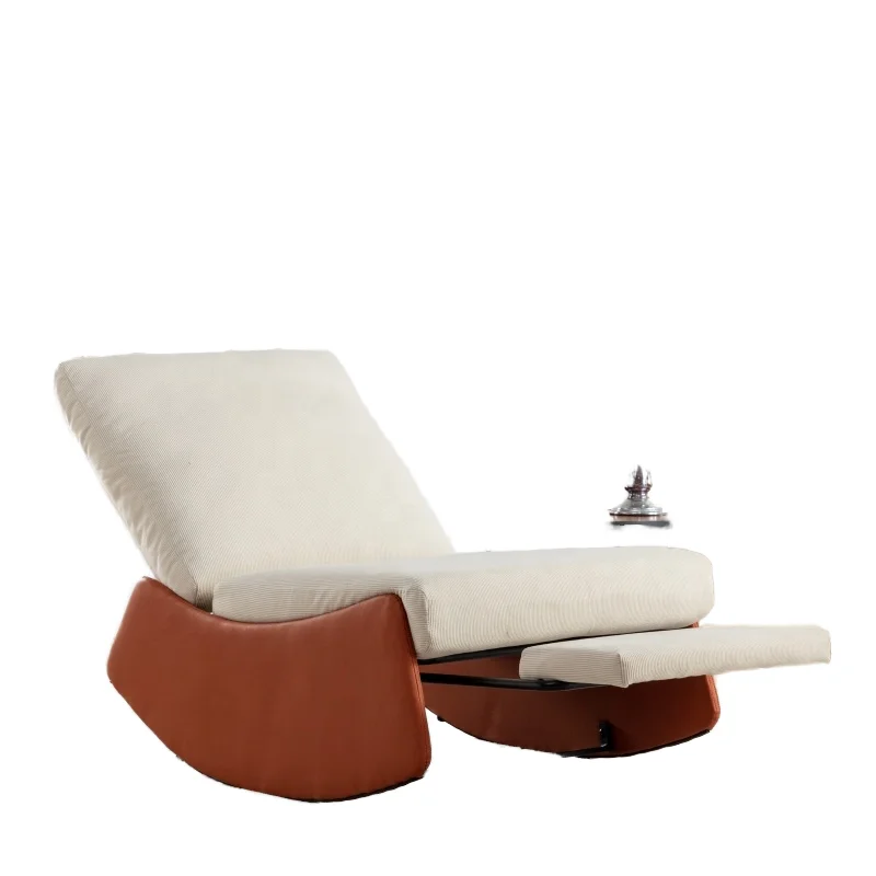 

Modern style one-piece solid wood frame chaise lounge with footrest tufted upholstery for living room or bedroom - factory sale