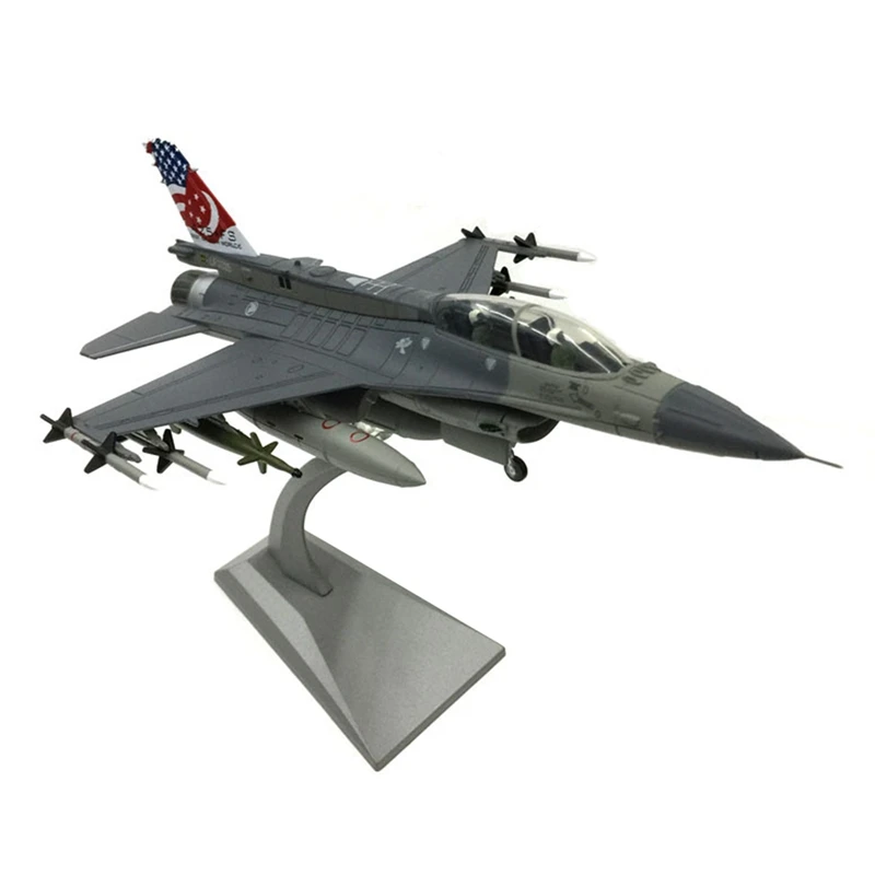 1:72 Scale F-16D Fighter Attack Plane Metal Die-Cast Airplane, Includes Alloy Stand For Commemorate Collection Or Gift