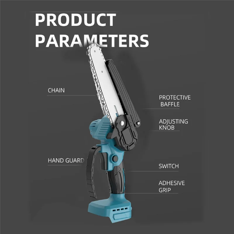 

Cordless Chainsaw Tool 6 Inch Brushless Mini Chainsaw Portable Handheld For Garden Wood Cutting For 18V Battery-AT64