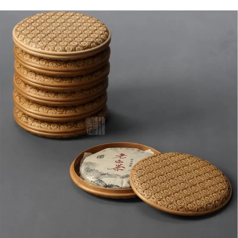 

Bamboo Tea Box Hand Woven Storage Crafts Cake Boxes Caddy Organizer Container Tin Handicraft