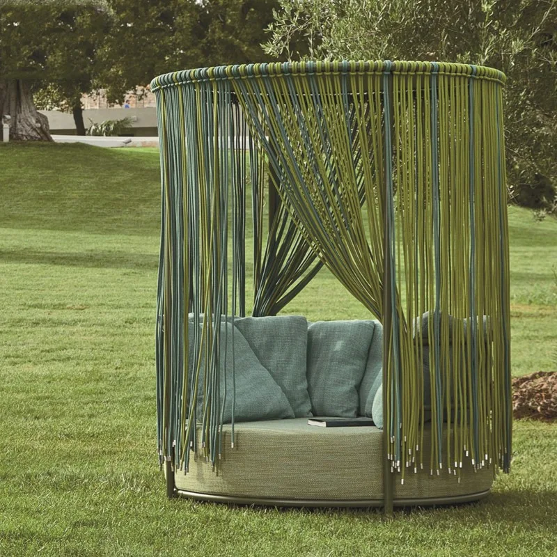 

Internet celebrity garden sofa big bed round rattan hotel wedding photography props outdoor courtyard terrace rattan chair
