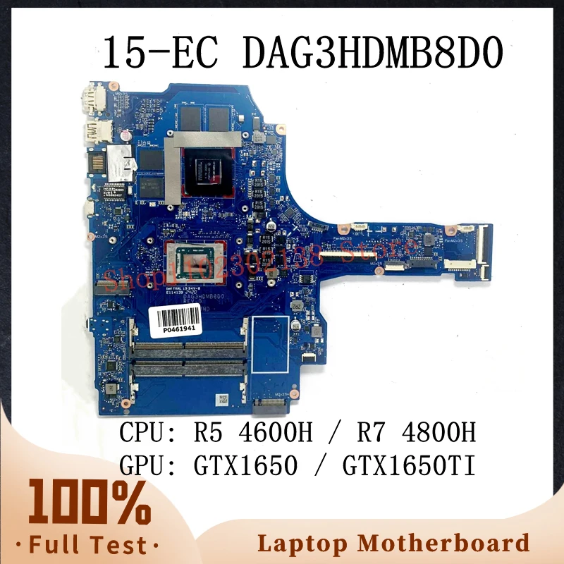 Mainboard DAG3HDMB8D0 With R5 4600H / R7 4800H CPU Laptop Motherboard For HP 15-EC 15Z-EC TPN-Q229 GTX1650 / GTX1650TI 100% Test