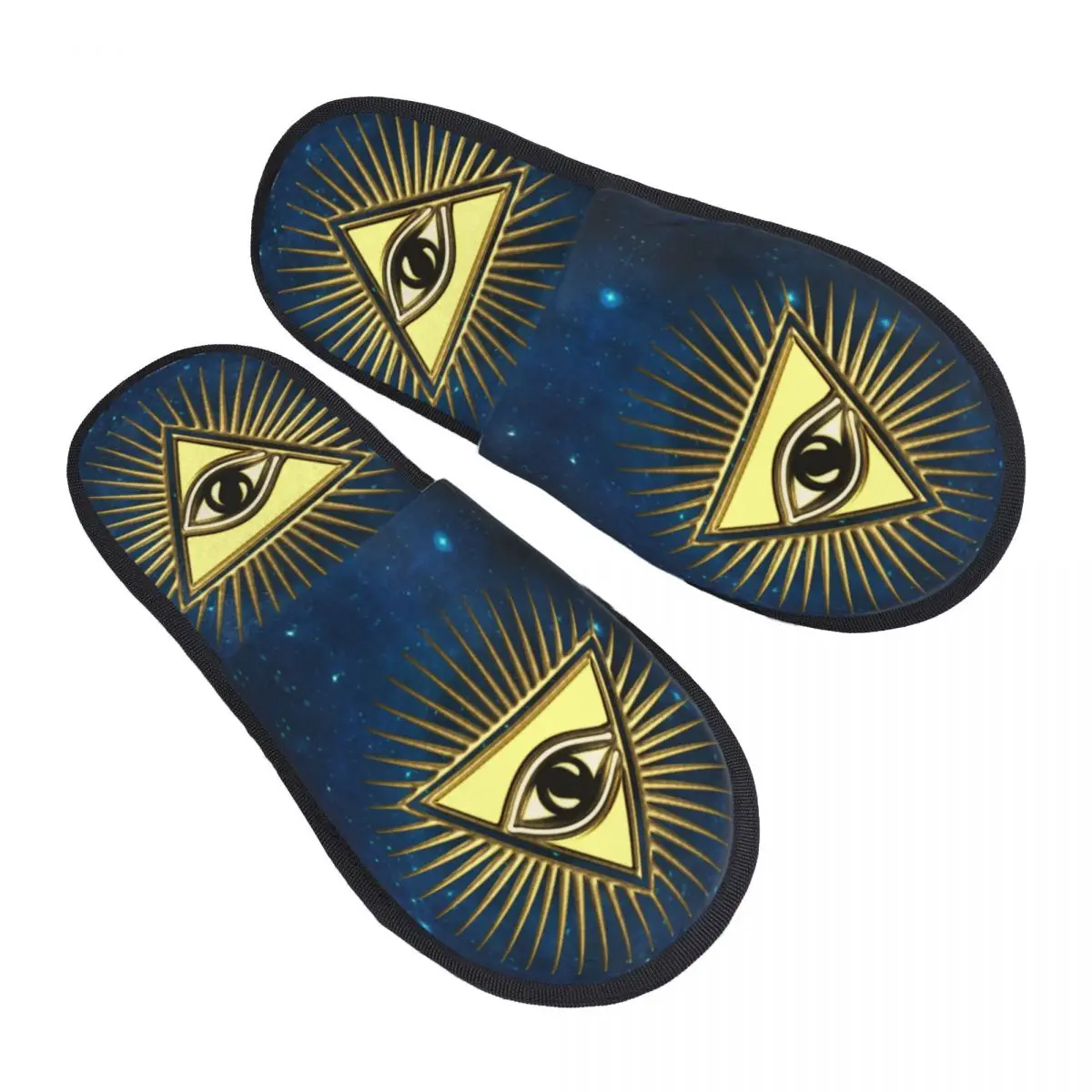 All Seeing Eye Of God House Slippers Women Soft Memory Foam Mystic Eyes Slip On Hotel Slipper Shoes