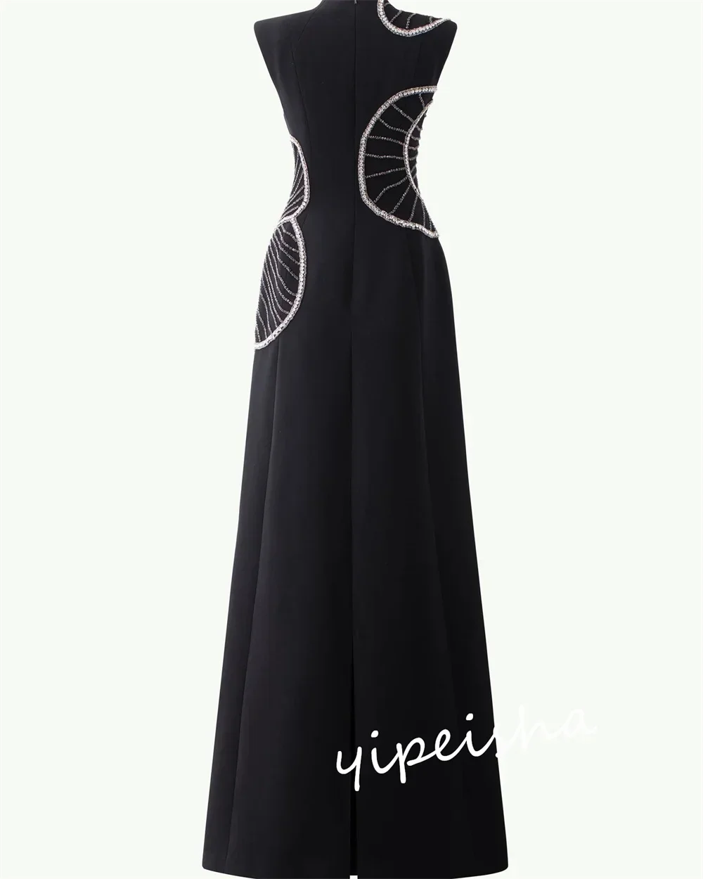 Customized Jersey Beading Wedding Party Sheath Scoop Neck Bespoke Occasion Gown Midi Dresses