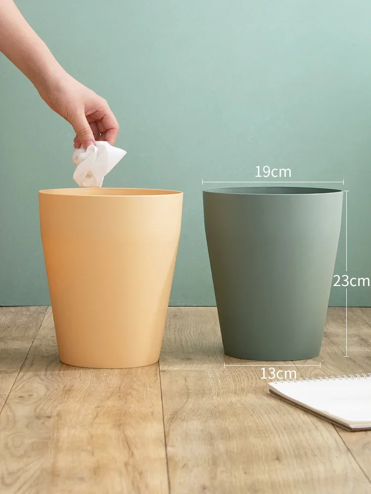 Nordic Style Garbage Can Women's Bathroom Office Home Living Room Plastic Trash Bin Cute Small Size Waste Paper Holder