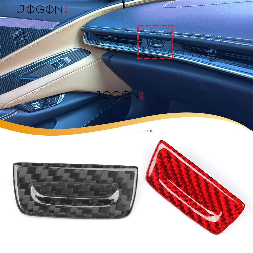 For Chevrolet Corvette C8 Stingray Coupe Convertible HTC Z06 Z51 E-Ray 2020+ Carbon Fiber Auto Passenger Glove Box Button Cover
